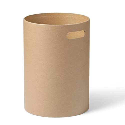 Modulor Papierkorb aus stabilem Hartpapier für Büro, Arbeitszimmer, Kinderzimmer, ø 28 cm, Volumen 25 L, braun von Modulor