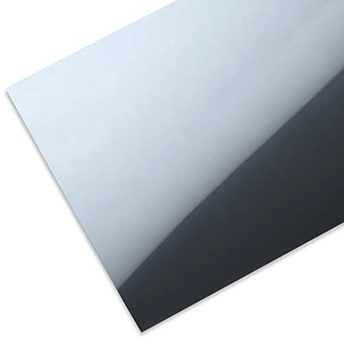 Modulor Polystyrol Spiegel, farbig, glatt, Silber verspiegelt/weiß matt 1 x 250 x 500 mm von Modulor