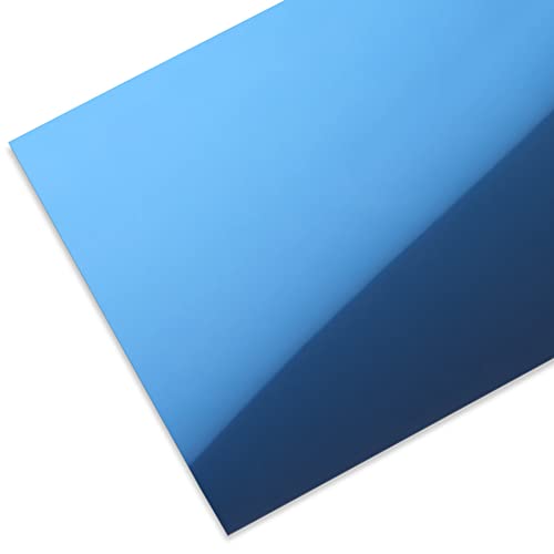 Modulor Polystyrol Spiegel, farbig, glatt, eisblau verspiegelt/schwarz matt 1 x 250 x 500 mm von Modulor