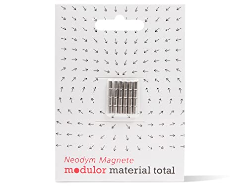 Modulor Rundmagnet Neodym, Silber, ø 3 mm, h = 5 mm, N 42, 24 Stück von Modulor
