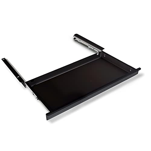 Modulor Schreibtischschublade aus Metall, einfach montierbare Schublade für Tischplatten (BxHxT: 50 x 4,5 x 26,5 cm), besonders Flache Ablage, schwarz von Modulor