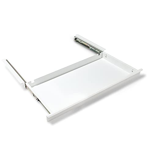 Modulor Schreibtischschublade aus Metall, einfach montierbare Schublade für Tischplatten (BxHxT: 50 x 4,5 x 26,5 cm), besonders Flache Ablage, weiß von Modulor