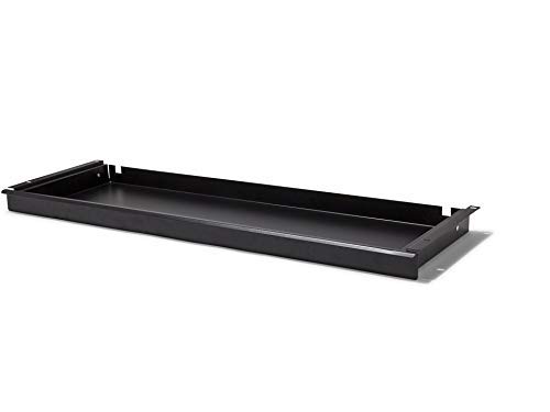 Modulor Schreibtischschublade aus Metall, einfach montierbare Schublade für Tischplatten (BxHxT: 85 x 4,5 x 26,5 cm), besonders Flache Ablage, schwarz von Modulor