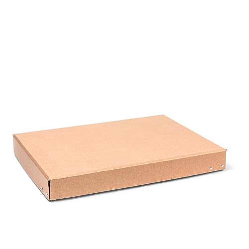 Modulor Stülpdeckelkarton genietet, für DIN A3, robuste Schachtel aus mit Natronpapier kaschierter Graupappe, 5,0 cm x 31,0 cm x 43,0 cm, braun von Modulor
