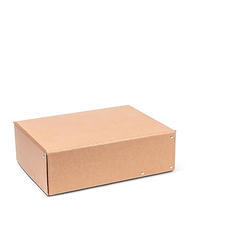 Modulor Stülpdeckelkarton genietet, für DIN A4, robuste Schachtel aus mit Natronpapier kaschierter Graupappe, 10,0 cm x 23,0 cm x 31,0 cm, braun von Modulor