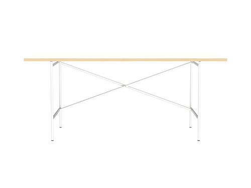 Modulor Tisch E2 mit pulverbeschichtetem Tischgestell und seidenmatter Tischplatte (90 x 180 cm, Weiß) von Modulor