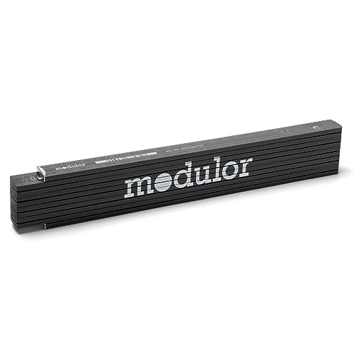 Modulor Zollstock (Meterstab), Holz schwarz, mit Modulor Logo, Buchenholz, b = 16 mm, 2 m von Modulor