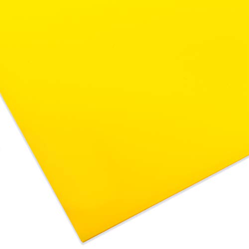 PLEXIGLAS® GS farbig, vielfältig nutzbares und bruchfestes Marken Acrylglas für Lichtobjekte etc., 3 mm dicke PLEXIGLAS® GS Platte in 12 x 25 cm, gelb opak (1H01) von Modulor