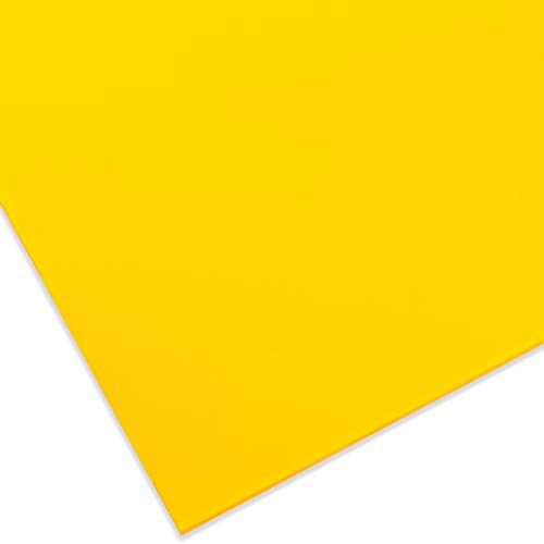 PLEXIGLAS® GS farbig, vielfältig nutzbares und bruchfestes Marken Acrylglas für Lichtobjekte etc., 3 mm dicke PLEXIGLAS® GS Platte in 12 x 25 cm, gelb transparent (1CC3) von Modulor