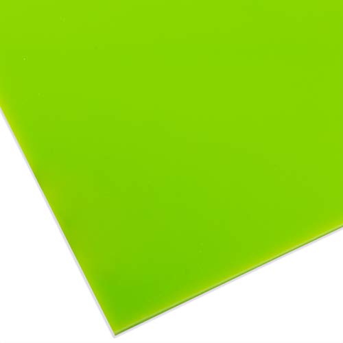 PLEXIGLAS® GS farbig, vielfältig nutzbares und bruchfestes Marken Acrylglas für Lichtobjekte etc., 3 mm dicke PLEXIGLAS® GS Platte in 12 x 25 cm, gelbgrün transluzent (6H02) von Modulor