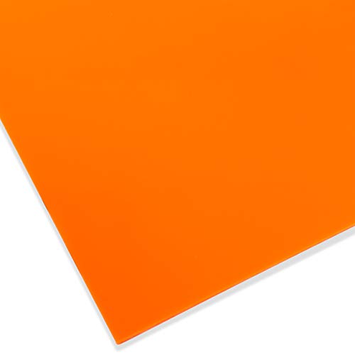 PLEXIGLAS® GS farbig, vielfältig nutzbares und bruchfestes Marken Acrylglas für Lichtobjekte etc., 3 mm dicke PLEXIGLAS® GS Platte in 12 x 25 cm, orange opak (2H02) von Modulor