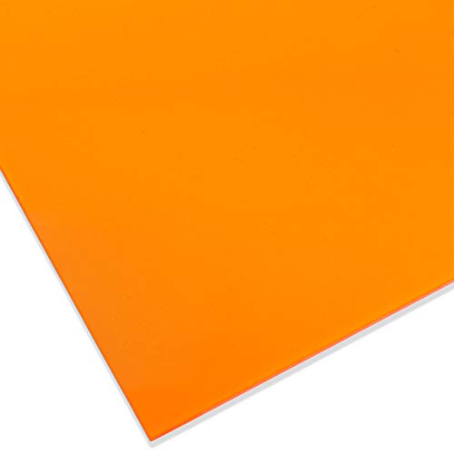 PLEXIGLAS® GS farbig, vielfältig nutzbares und bruchfestes Marken Acrylglas für Lichtobjekte etc., 3 mm dicke PLEXIGLAS® GS Platte in 12 x 25 cm, orange transparent (2C04) von Modulor