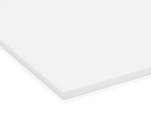 PLEXIGLAS® GS weiß (milchig), vielfältig nutzbares und bruchfestes Marken Acrylglas für Lichtobjekte etc., 3 mm dicke PLEXIGLAS® GS Platte in 12 x 25 cm, weiß-durchscheinend (WH73) von Modulor