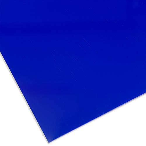 PLEXIGLAS® farbig, vielfältig nutzbares und bruchfestes Marken Acrylglas für Lichtobjekte etc., 3 mm dicke PLEXIGLAS® Platte in 12 x 25 cm, dunkelblau transparent (5C01) von Modulor