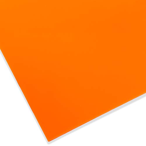 PLEXIGLAS® GS farbig, vielfältig nutzbares und bruchfestes Marken Acrylglas für Lichtobjekte etc., 3 mm dicke PLEXIGLAS® GS Platte in 25 x 50 cm, orange opak (2H02) von Modulor