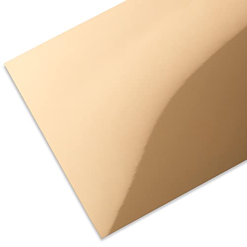 Polystyrol Spiegel, farbig, glatt, gold verspiegelt/schwarz matt 1 x 500 x 1000 mm von Modulor