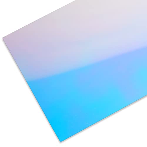 Polystyrol Spiegel, farbig, glatt, irisierend hellblau/pink 1 x 500 x 1000 mm von Modulor