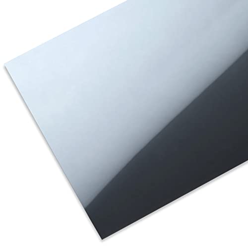 Polystyrol Spiegel, farbig, glatt, silber verspiegelt/weiß matt 1 x 500 x 1000 mm von Modulor