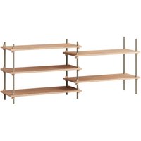 MOEBE - Shelving System Low Double, Eiche geölt / warm grey von Moebe