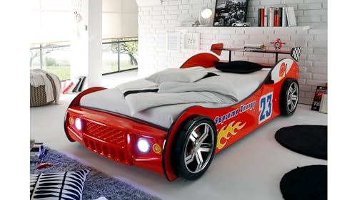 Möbel Akut Autobett Rennwagen Energy in rot Jugendbett Kinderbett 90x200cm Kinderzimmermöbel von Möbel Akut