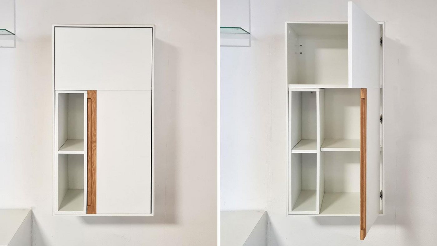 Möbel Akut Hängevitrine Hängevitrine LIGHT LINE 5 weiß matt Lack Design von Möbel Akut