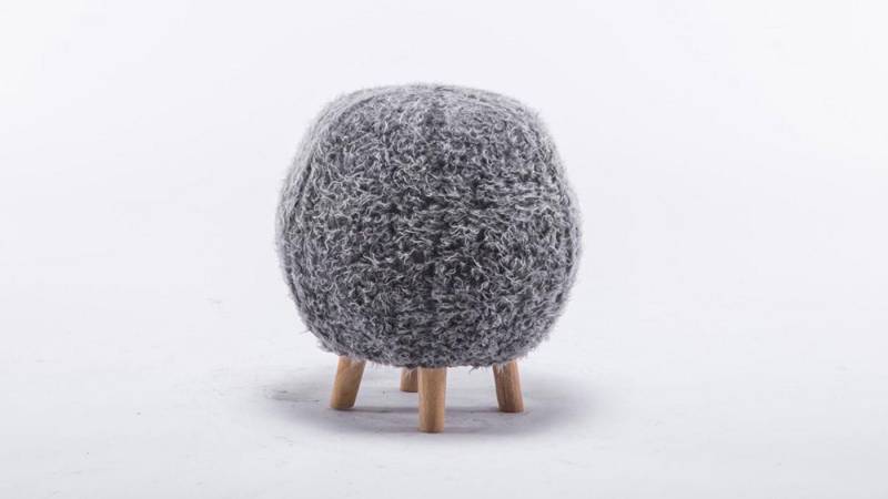 Möbel Akut Kinderhocker Sitzhocker Ball grau Kinderhocker Schminkhocker Holz natur von Möbel Akut