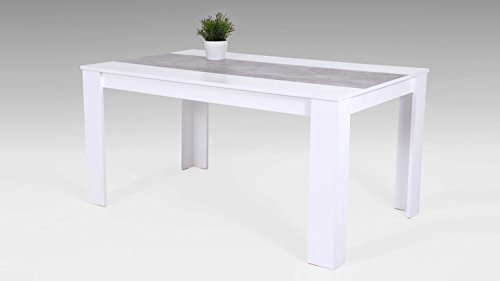 Möbel Akut Küchentisch Esstisch Lilo Tisch Esszimmertisch weiß Betonoptik 140x80 cm von Möbel Akut
