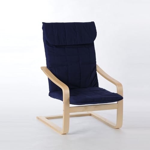 Möbel Akut Schwingsessel Siesta, Birke Schichtholz, Blauer Bezug, 67 x 78 x 98 cm von Möbel Akut