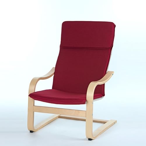 Möbel Akut Schwingsessel Siesta, Birke Schichtholz, roter Bezug, 67 x 78 x 98 cm von Möbel Akut