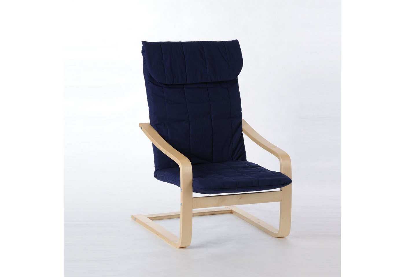 Möbel Akut Sessel Schwingsessel Siesta Gestell Birke Schichtholz Bezug blau von Möbel Akut