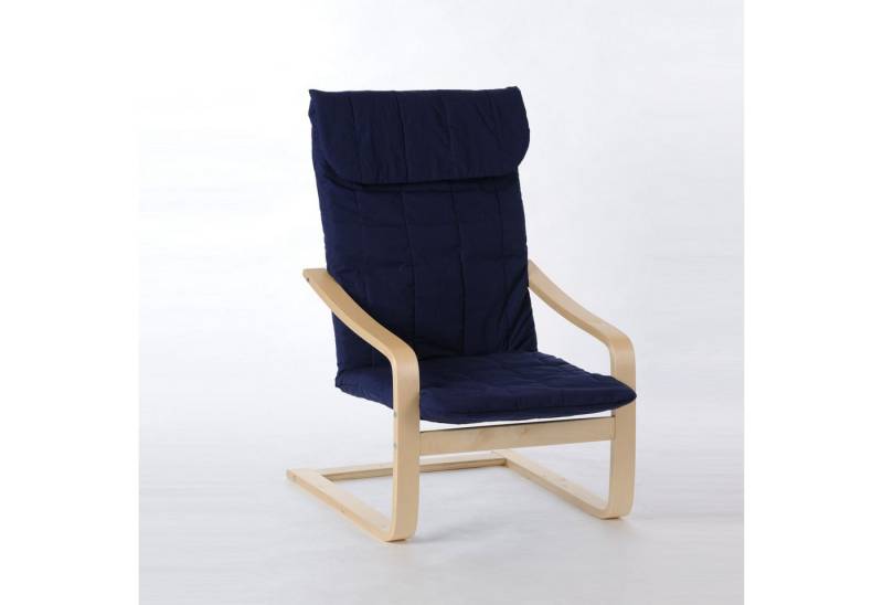 Möbel Akut Sessel Schwingsessel Siesta Gestell Birke Schichtholz Bezug blau von Möbel Akut