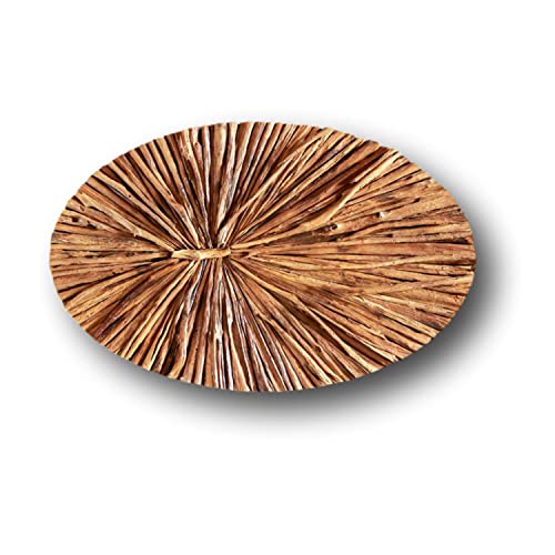 Möbel Bressmer LUNAR Design Wandlampe LED Innen Teakholz - Rustikal Wandleuchte für Flur Treppenhaus Schlafzimmer 100% Handarbeit und Unikat aus recyceltem Treibholz von Möbel Bressmer