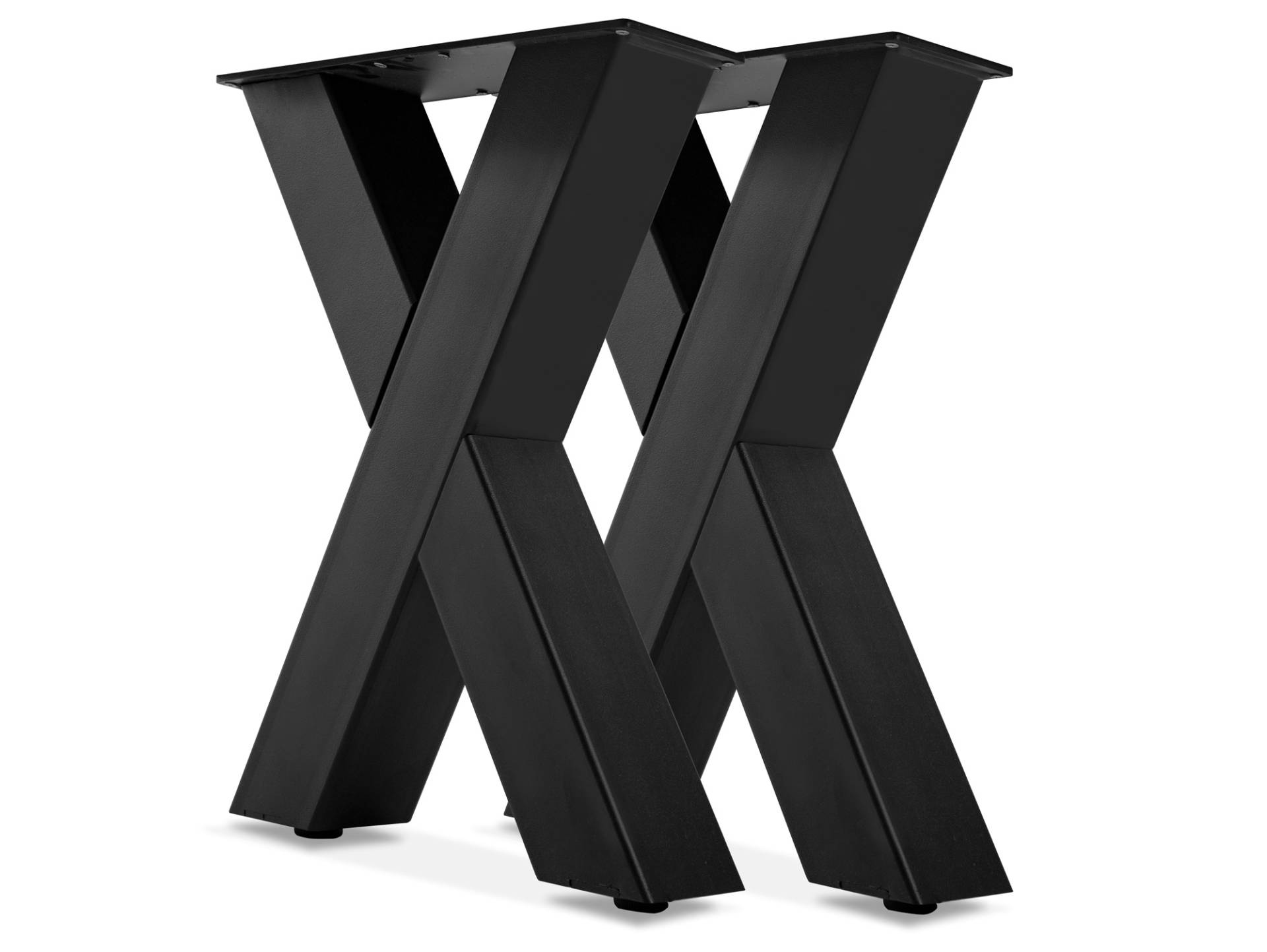 1 PAAR X-Beine für Bank, 46x40 cm, Material Stahl, schwarz von Möbel-Eins