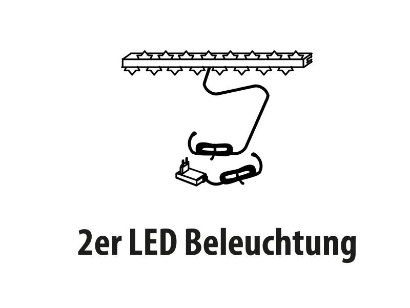 2er LED Beleuchtung für Glasboden oder Rückwand warmweiss von Möbel-Eins