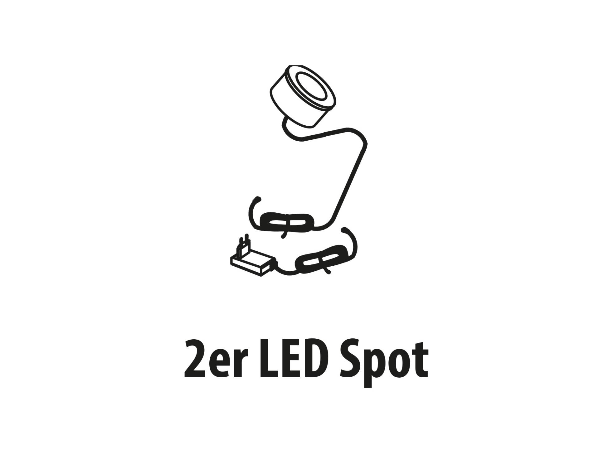 2er LED Spot  warmweiss inkl. Touchsensor von Möbel-Eins