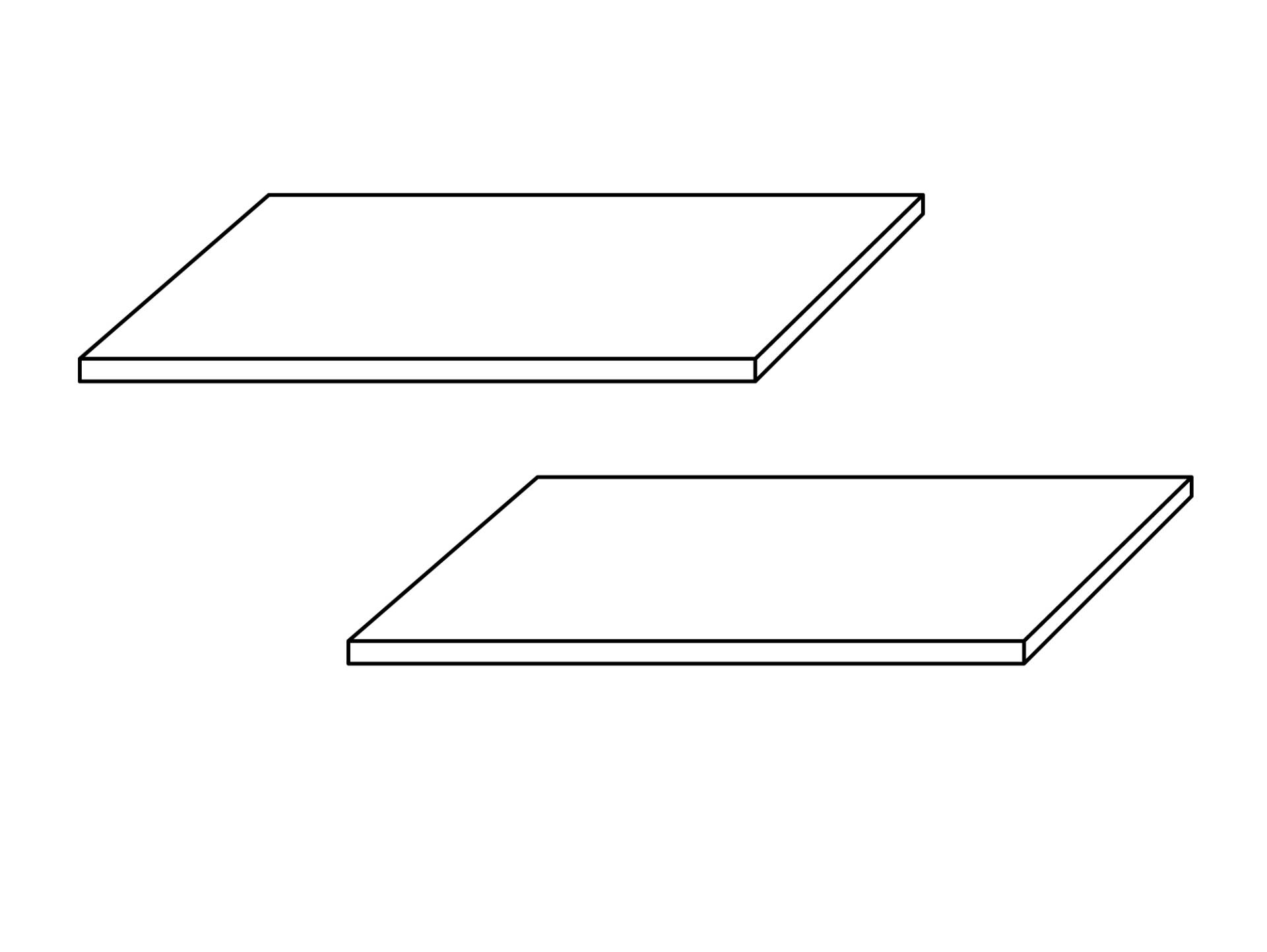 2er Set Einlegeböden 82,6x51,5 cm 2er Set Einlegeböden 82,6x51,5 cm von Möbel-Eins