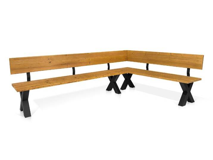 ALABAMA Eckbank mit X-Beinen, Altholzoptik, Material ALABAMA Eckbank mit X-Beinen, Altholzoptik, Material von Möbel-Eins