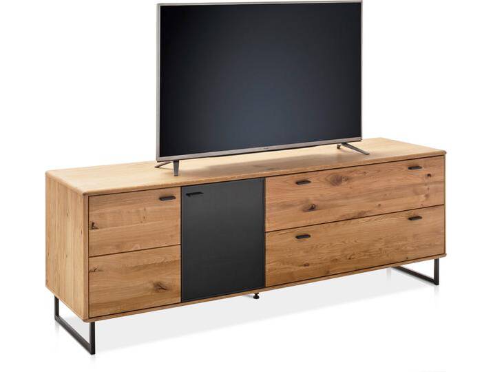 ALMERIO TV-Element II, Wildeiche teilmassiv, anthrazitfarbig von Möbel-Eins