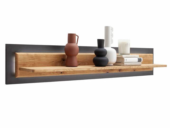 ALMERIO Wandboard, Wildeiche teilmassiv, anthrazitfarbig von Möbel-Eins