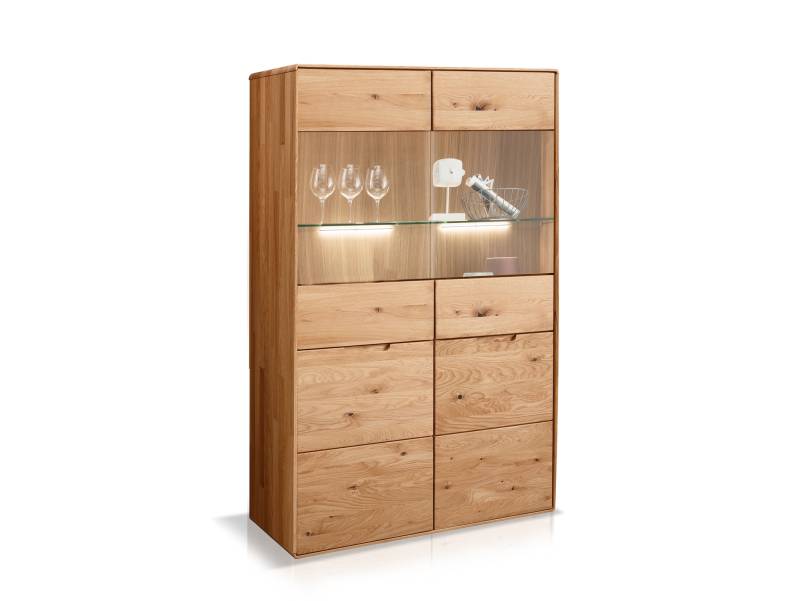 ANDINO Highboard II, Material Massivholz, Wildeiche geölt von Möbel-Eins