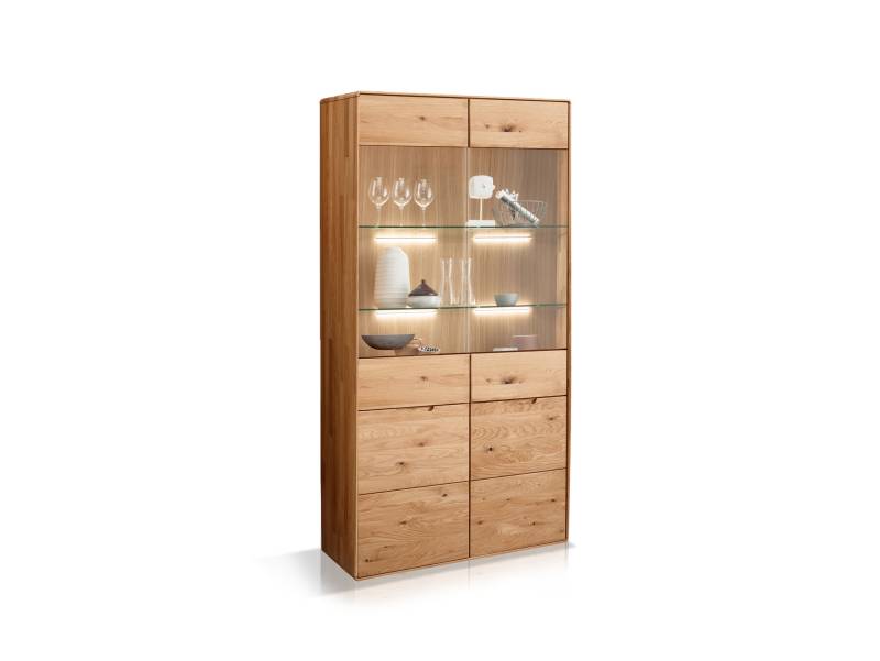ANDINO Vitrine II, Material Massivholz, Wildeiche geölt von Möbel-Eins