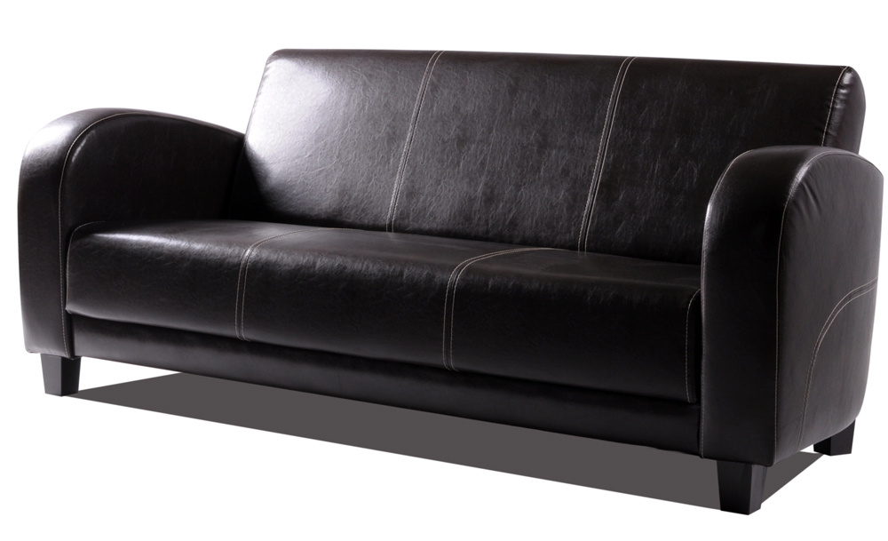 ANTO Sofa 3-Sitzer Antikbraun, Füsse nussbaumfarben von Möbel-Eins