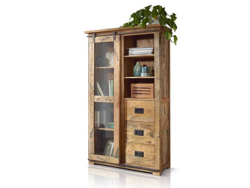 BRISTOL Vitrine I, Material Massivholz, Mango rustikal von Möbel-Eins
