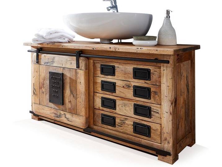 BRISTOL Waschbeckenunterschrank II, Material Massivholz, Mango von Möbel-Eins