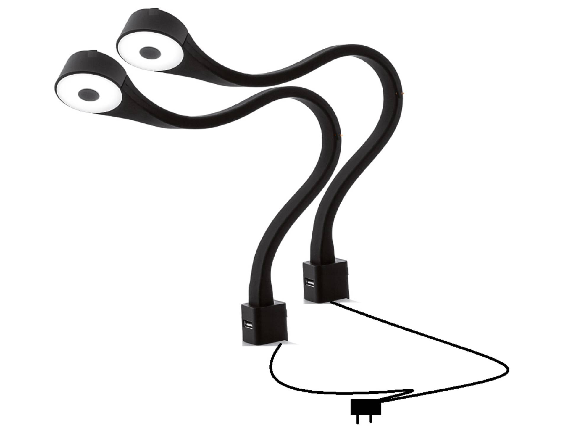 Bett Beleuchtung mit USB Anschluss 2er Set Gehäuse weiss von Möbel-Eins