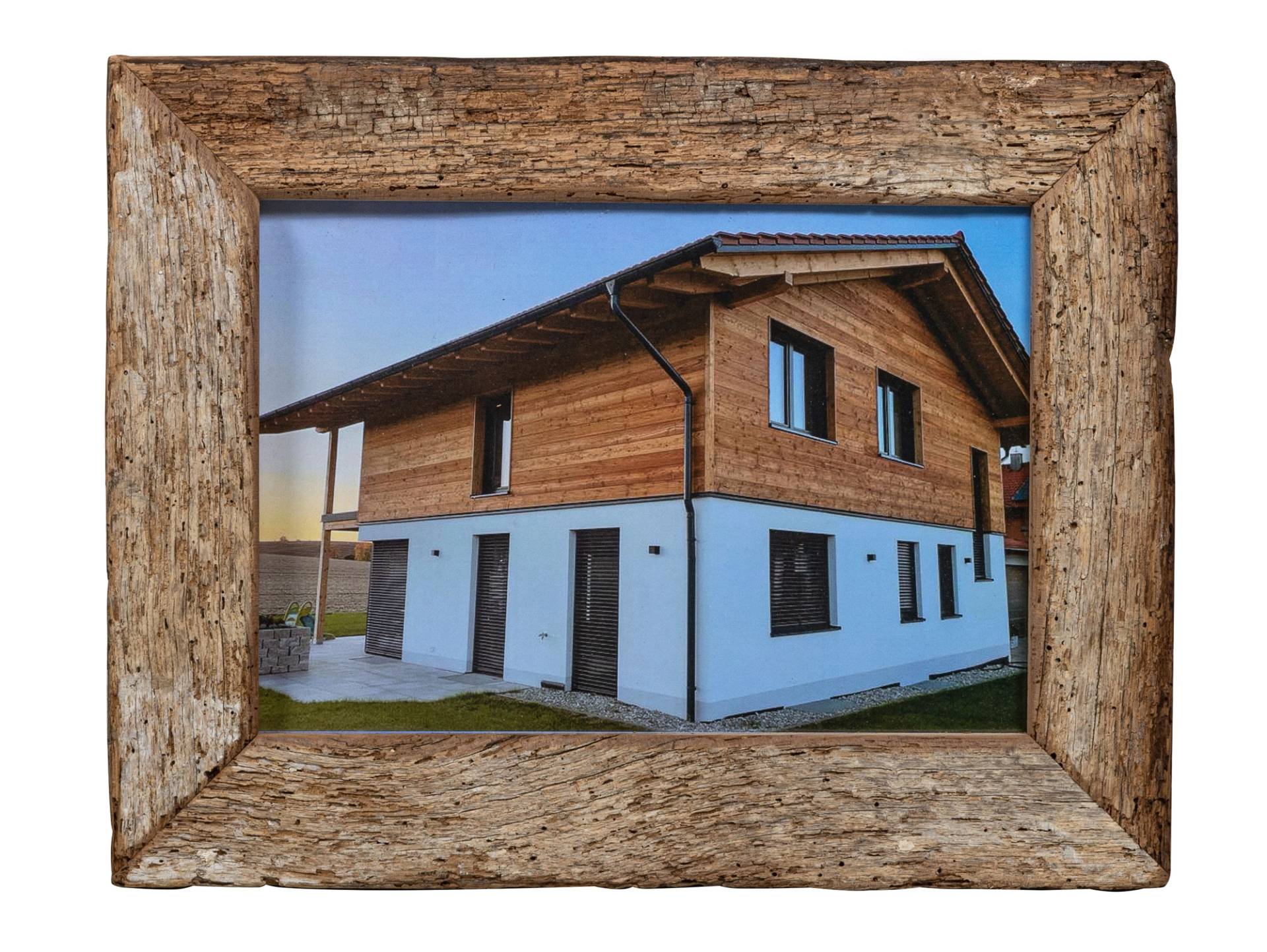 Bilderrahmen aus Eiche-Altholz, Material Massivholz, rustikale Strukturoberfläche von Möbel-Eins