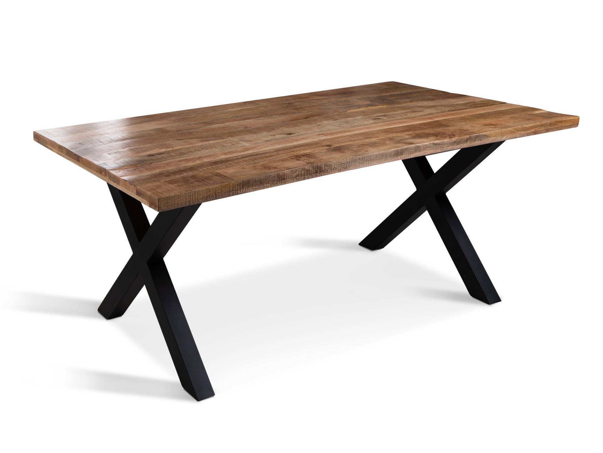 CAITANO Massivholztisch mit X-Beinen, Material Massivholz, Mango von Möbel-Eins