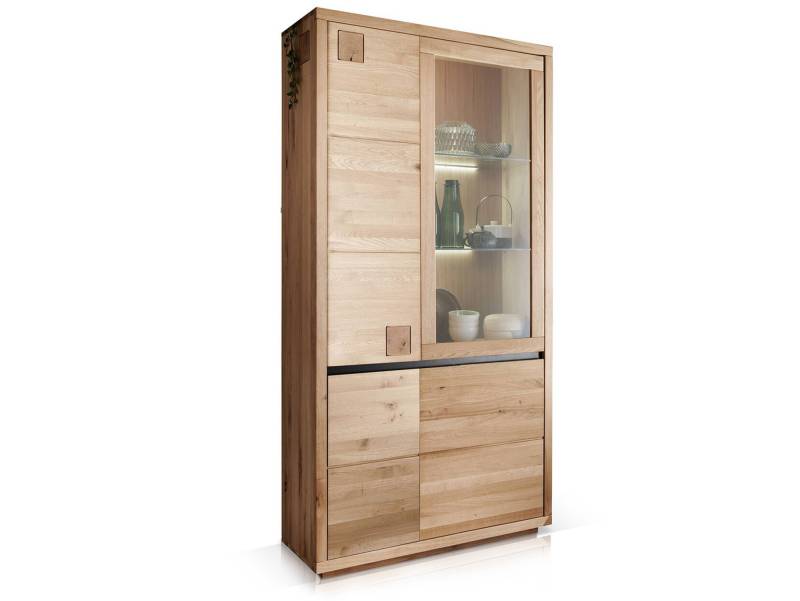 CALDERA Vitrine II, Material Massivholz, Wildeiche geölt von Möbel-Eins