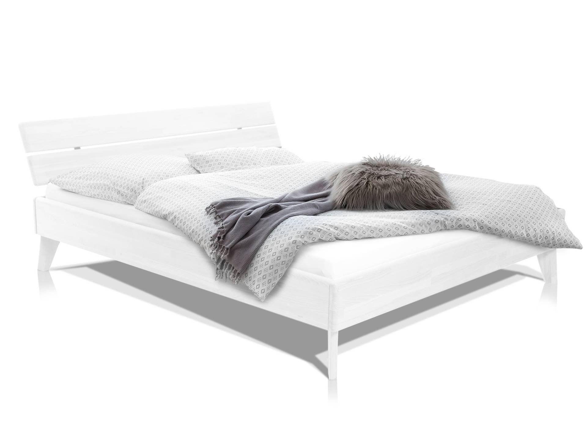 CALIDO 4-Fuß-Bett, Material Massivholz, mit / ohne Kopfteil von Möbel-Eins