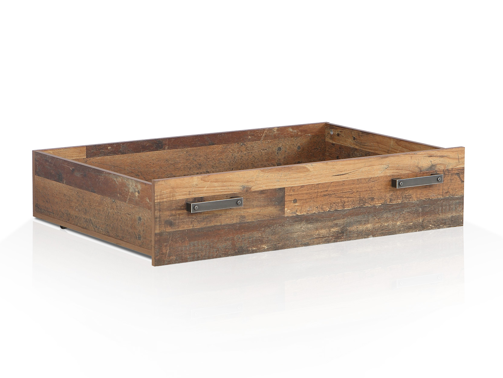 CASSIA Bettschubkasten für Bett 140x200 cm, Material Dekorspanplatte, Old Wood Vintage von Möbel-Eins